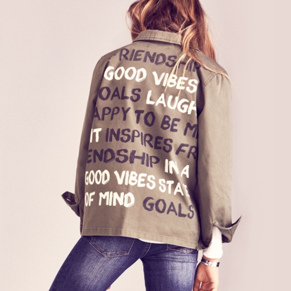 Good Vibes Military Word Jacket